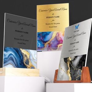 WOCOCN Personalized Trophy,Acrylic Trophy Award,Unique Marble Custom Plaques,Size 8 x 6in,Awards and Trophies for Activities,Employee Appreciation,Recognition,Retirement (Shape C)