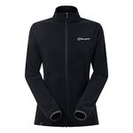 Berghaus Women's Prism 2.0 Micro Interactive Full Zip Fleece Jacket, Added Warmth, Flattering Style, Durable, Black, 12