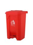 30L 50L 80L Recycling Dustbin Rubbish Pedal Bin Waste Trash Kitchen Indoor Outdoor Rubbish and Waste Bin with Pedal Home Office (50 Litre Red)