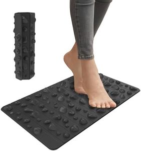 iLivin Versatile Small Pebble Mat, Portable Anti Fatigue Office Standing Desk Mat with Massage Points, Comfort Non Slip Kitchen Floor Foot Pad, Multi-Purpose Waterproof Work Rug for Standing 30*50 CM