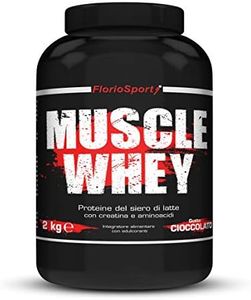 FlorioSport Muscle Whey, 2 Kg Proteine del Siero Latte con Creatina Taurina Aminoacidi Whey Protein Per la crescita ed il mantenimento della massa muscolare (Cioccolato Cocco)