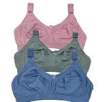 FUNAHME Women's Cotton Full Coverage Non-Padded Wirefree T-Shirt Bra Combo