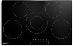 Devanti Ceramic Cooktop, 5 Burners 6 Zones Portable Cookware Cooker Super Powerful Electric Stove Hot Plate Home Kitchen Appliances, 8200W Touch Control 9 Level Power Adjustment Black