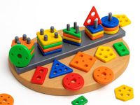 Novo Baby Smart Activity Fun&Learning Blocks Geometrics, Educational & Learning Sorter Toys, Color Choose Stacking Game for Kids Baby, 1 2 3+ Year Activity Toys (Geometric Block)