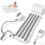 Full Body Bubble Bath Mat with Jets, 30dB Ultra-Silent Motor & Warm Air System 6-Speed Electric Spa Massage Mat for Bathtub Bubble Shower Machine with Remote Control & Ergonomic Pillow (121.5x43cm)