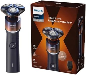 Philips 5000X Series Wet and Dry Electric Shaver with Skin Protect Technology, Adriatic Chrome/Warm Orange, X5012/05