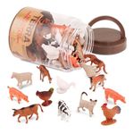 Terra by Battat - 60 Farm Animals - Assorted miniature, cows, pigs, chickens, geese, goats, cats and more, figurine for kids 3 Years + (60 Pc)