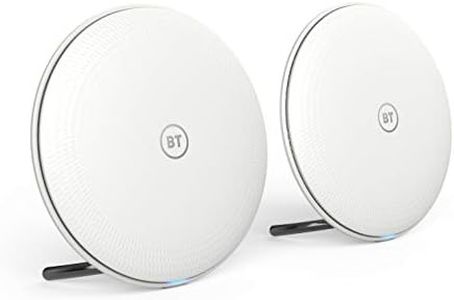 BT Whole Home Wi-Fi, Pack of 2 Discs, Mesh for Seamless, Speedy (AC2600) Connection Everywhere in Small to Medium Homes, App for Complete Control, 3 Year Warranty, White