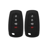 Suvnie 2 PCS Silicone Key Fob Cover, Smart 5 Buttons Key Fob, Automotive Remote Key Protection Case, Compatible with F150 F250 F350 F450 F550, Mustang, Key Cover Car Accessories (Black)