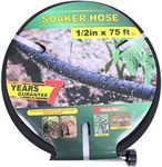 Taisia 1/2 inch Soaker Hose 75ft Saves 70％Water Perfect Delivery of Water Great for Garden Flower Bed (1-2-75FT)