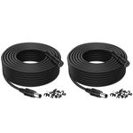 Tonton CCTV Power Extension Cable 10M(33ft), 2.1mmx 5.5mm Female to Male 12V DC Extension cable for Tapo C110,C211,C510W,TC70, Router, LED Strip Light, CCTV Cameras, DVR/NVR Recorder, Black (2 Pack)