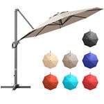 Tangkula 11 Ft Patio Cantilever Umbrella, Aluminum Hanging Offset Umbrella w/ 360° Rotation, Tilt System & Cross Base, PA Coated Outdoor Market Umbrella for Backyard Deck Poolside