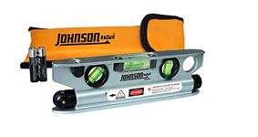 JOHNSON 40-6164 7-1/2-Inch Magnetic Torpedo Laser Level with Softsided Padded Carrying Pouch