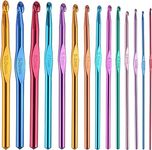 RangTeq 14 pcs Multicolor Aluminum Crochet Hooks Knitting Needles Craft Yarn 2-10mm …