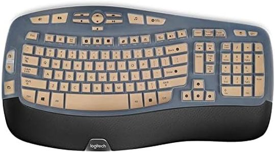 Keyboard Cover for Logitech K350 MK550 MK570 Wireless Wave Ergonomic Keyboard, Waterproof Durable Keyboard Skin Protector for Logitech K350 MK550 MK570(Gold)