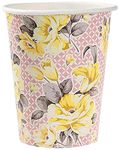 Talking Tables Vintage Floral Pretty Cups 8pk | Truly Scrumptious Afternoon Tea Supplies | for Birthday Party, Baby Shower, Wedding and Anniversary | Paper, Green/Purple, 8 Count (Pack of 1)