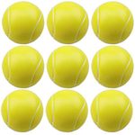 Gobesty Soft Foam Tennis Balls, 9 Pcs Foam Balls High Bounce Soft Balls Indoor Outdoor Sports Sponge Tennis Balls for Kids Boys & Girls And Adults (Yellow)