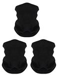 Gajraj Cotton Bandana Neck Gaiter Face Mask for Men & Women (Pack of 3) (Black-Black-Black)