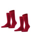 FALKE Men's Happy 2-Pack M SO Cotton Plain 2 Pairs Socks, Red (Scarlet 8228), 8.5-11