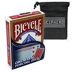 Bicycle One Way Forcing Deck - Magic Deck - Includes Cipher Playing Cards Bag (Red)