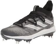 adidas Men's Adizero Afterburner 9 NWV Baseball Shoe, Black/White/Grey, 11.5