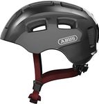 ABUS Youn-I 2.0 bike helmet - with light for children, teenagers and young adults - for girls and boys - titan, size M