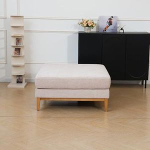 WJShome Oversized Ottoman Modular Sectional, Wide Deep Seat Solid Wood Ottoman, FSC Certified Comfortable Footstool, Covers Removable, Khaki