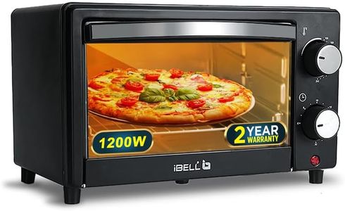iBELL WAVE10 OTG Oven, 10 Litre, Compact Size, 1200W, Oven, Toaster, Griller, Precise Temperature & Timer Control (Black)
