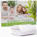 100% Bamboo Super King Mattress Protector 180x200 cm Waterproof Breathable Mattress Cover Anti Allergy Naturally Cooling [180 x 200 cm]