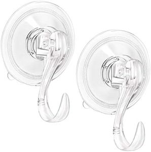 2PCS Wreath Hanger, Suction Cup Hooks with Key Lock, Heavy Duty Vacuum Shower Suction Hooks Wreath Holder for Christmas Wall Window, Plastic Hooks Holds up to 22 Lbs