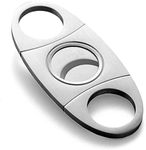 HASTHIP Stainless Steel Pocket Cigar Tool Cigar Cutter with Double Guillotine Cutter Blades Nipping Off The end of Cigar for Most Size of Cigars (Multicolour)