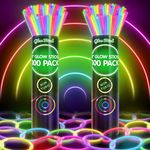 200 Glow Sticks Bulk Party Supplies - Glow in The Dark Fun Party Pack with 8" Glowsticks and Connectors for Bracelets and Necklaces