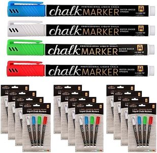 EXCELLO GLOBAL PRODUCTS Liquid Chalk Markers, Assorted Colors, 4/pack