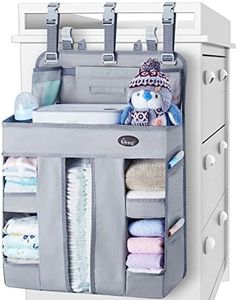 HHZ XL Hanging Diaper Caddy Organizer –Sturdy and Durable Baby Organizer – Diaper Stacker for Changing Table, Crib, Playard or Wall & Nursery Organization – Newborn Baby Essentials