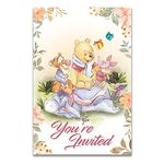 Dolimifa Classic Winnie the Pooh Baby Shower Invitations Fill in Style Pooh Bear Baby Shower Invites Girl, 20 count With Envelopes