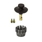 PF WaterWorks TubSTRAIN Universal Lift n Turn (Twist Close) Bath Tub/Bathtub Drain Stopper includes 3/8" and 5/16" Fittings with Hair Catchers/Strainers (3 Nos) to Eliminate Drain Clogs;Oil Rubbed Bronze; PF0951-ORB-LT-S