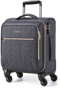 BAGSMART Underseat Carry On luggage Airline approved, 16-inch Softside Underseater Travel Suitcase with Spinner Wheels Lightweight Overnight Bag Small Rolling Carry-on for Women Men Weekender,Grey