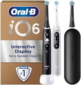 Oral-B iO 6 Electric Toothbrushes Dual Pack, Black & Grey, 3 Toothbrush Heads, 1 Travel Case, Designed By Braun