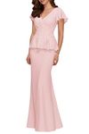 Women's Mermaid Plus Size Mother of The Bride Dresses V Neck Satin Mother of Groom Wedding Guest Dresses, Blush, 12