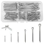 WeqeYent 220pcs M4/M3/M2.5/M2/M1.5/M1 Stainless Steel Cotter Pins Assortment Split Pins Assorted Clip Key Fastener Fitting Assortment Kit for Automotive, Mechanics, Car Garage, Trucks