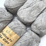 Cotton to The Core Cotton Yarn for Crocheting, 6 Skeins, 852Yds/300G, Free Patterns - Soft Baby Yarn for Knitting - 3 DK Light Worsted Weight - Elephant Gray