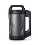 Philips Viva Collection SoupMaker, 1.2 L, Makes 2-4 servings, 6 Pre-set Programs, SoupPro Technology, Soup in Less than 18 Minutes, Eeasy Clean, Recipe Book, Black and Stainless Steel (HR2204/70)