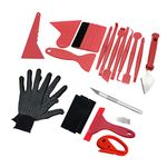 Car Vinyl Wrap Window Tint Film Tool Kit - Mini Flexible Squeegee, Curves Slot Tint Tool Set with Different Hardness for Installing Vehicle Wraps Tint Film Window Tint and Auto Stickers Red（18 Pcs