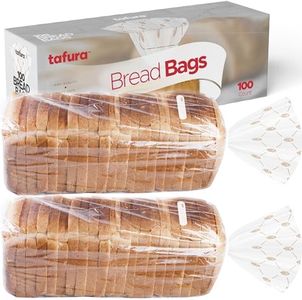 Bread Bags (100 Count) Bread Bags for Homemade Bread, Plastic Bread Bags with Twist Ties, 100 Clear Storage Bags, BPA Free