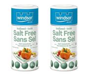 Salt Free Salt Substitute Bundle. Includes (2) Bottles of Windsor Salt Free Salt Substitute (311 grams ea) with BIG MAPLE Trivia Cards. Sodium Free. Use for Cooking, Baking, Seasoning