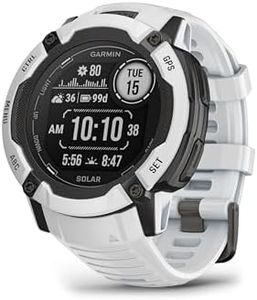 Garmin Instinct 2X SOLAR, Large Rugged GPS Smartwatch, Built-in Sports Apps and Health Monitoring, Solar Charging and Ultratough Design Features, Whitestone