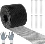 Tandefio Gutter Guard Aluminum Guards Mesh Filter Gutter Cover DIY Gutter Screen Protection Netting Roll with 20 Fixed Cable Tie and Anti Scratch Gloves for Leaves Twigs(Black,5 Inch X 60 Feet)