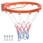 PATIKIL Basketball Rim, 18 Inch, Replacement Wall Door Mounted Hanging Rim 18" Dia Strong Bearing Rim, Fit for Indoor and Outdoor Wall, Orange (Hollow Steel)