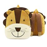 Cartoon Backpack Toddler Kids Soft Plush Mini Travel Bags with Adjustable Sternum Strap for Baby Boys Girls 2-5Y (2-5T, Lion)