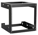 Tedgetal 9U Wall Mount Rack Open Frame 19" Server Equipment 18 inches Depth 2 Post Network Cabinet Black